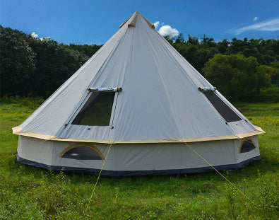 Yourte Tente de Camping Extérieur Pyramide avec Cheminée