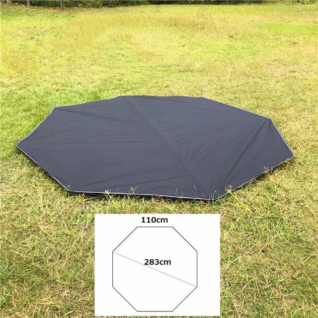 Tapis de Camping Octogonal en Tissu Oxford, Imperméable, Feuille de Sol pour Tente Pyramide