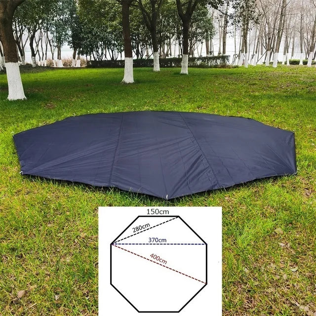 Tapis de Camping Octogonal en Tissu Oxford, Imperméable, Feuille de Sol pour Tente Pyramide