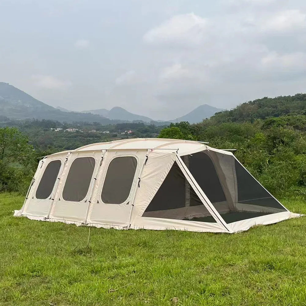 Tente tunnel grande capacité pour camping en plein air