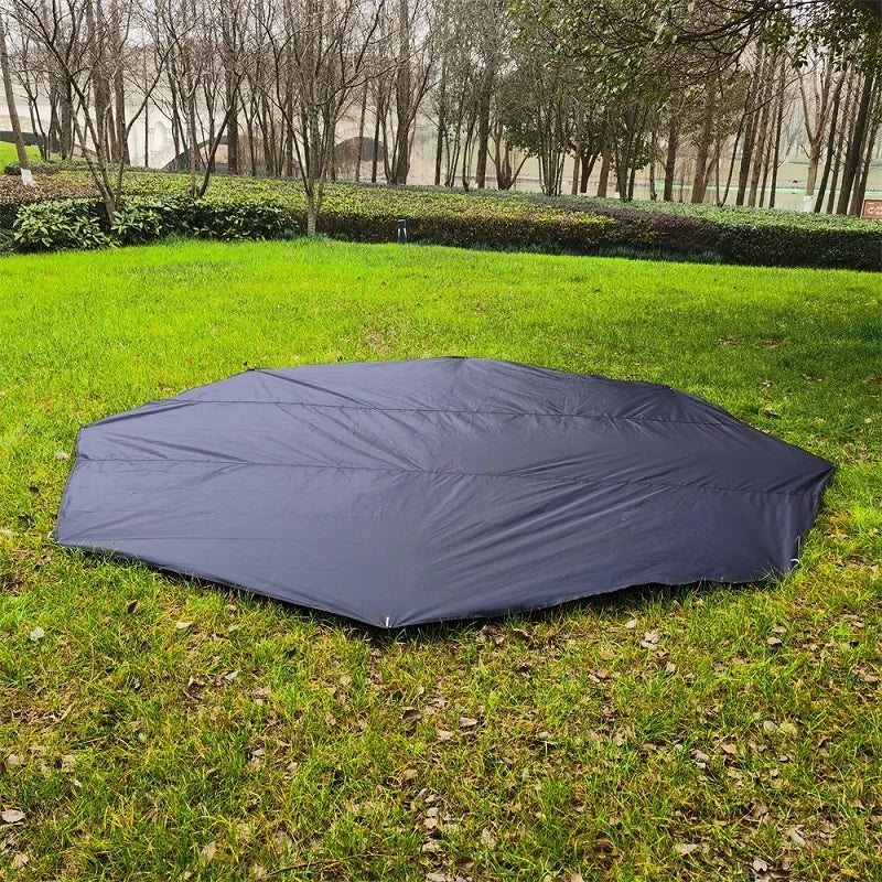 Tapis de Camping Octogonal en Tissu Oxford, Imperméable, Feuille de Sol pour Tente Pyramide