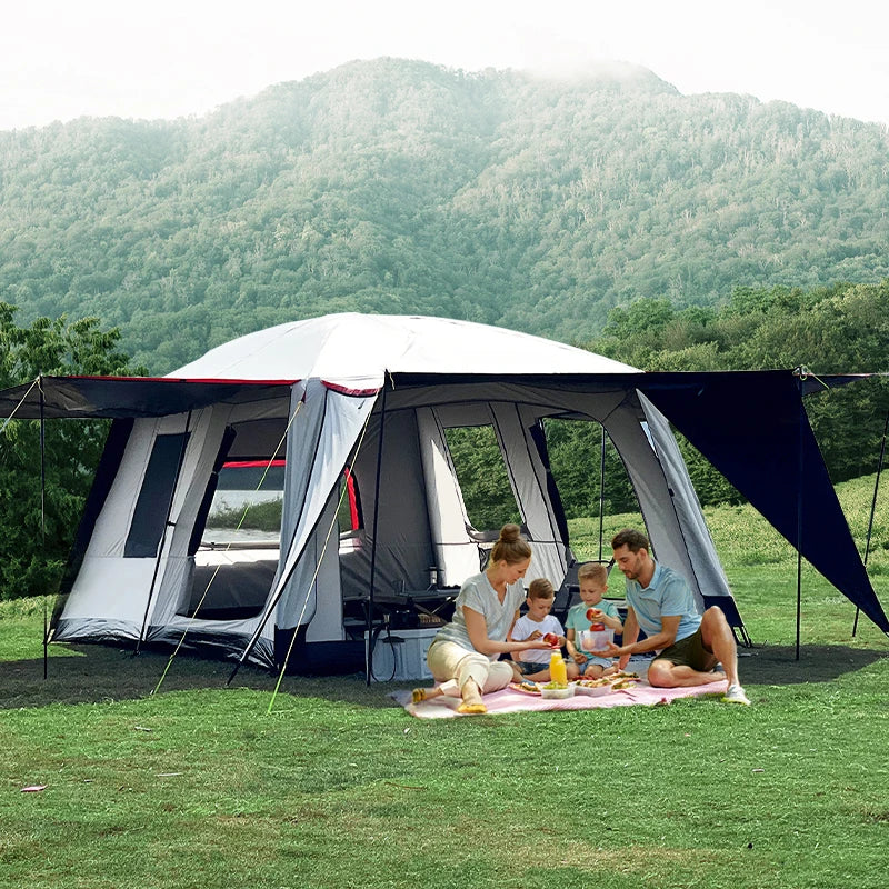 Tente de Camping en Plein Air pour Famille, Protection contre la Pluie et le Soleil