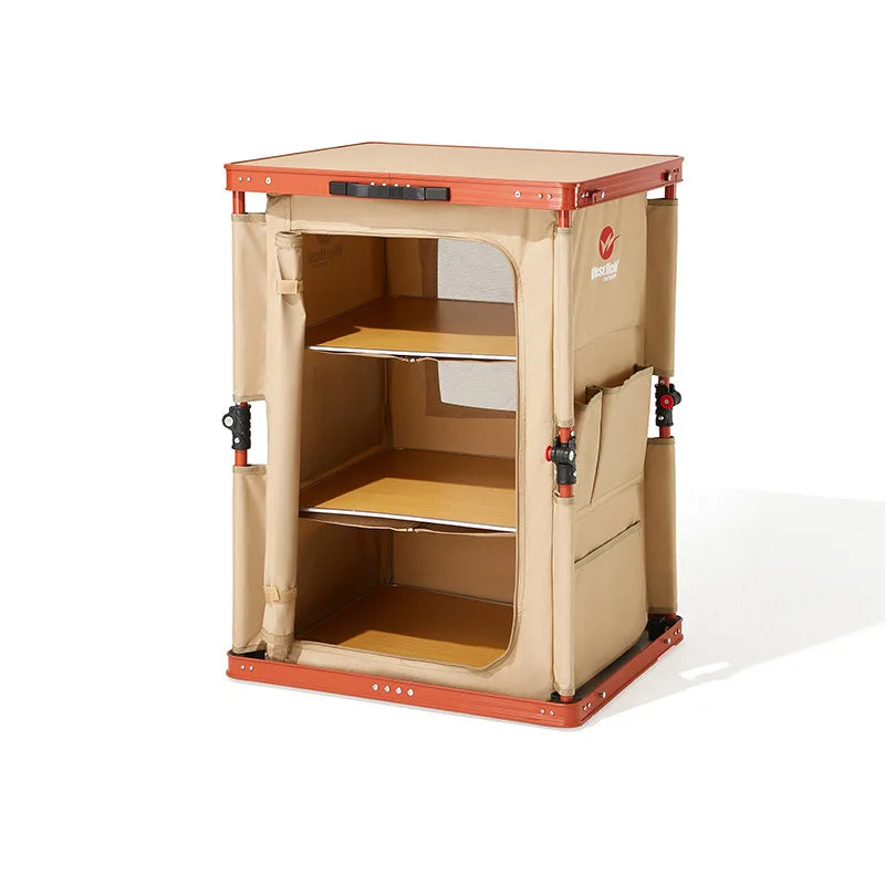 Armoire de rangement pliable en bois pour l'organisation en plein air