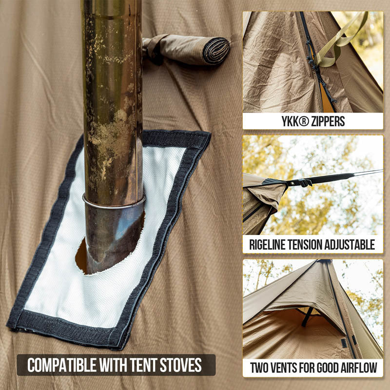 Tente de Salon en Plein Air pour 3-4 Personnes - Monocouche Imperméable pour Toutes Saisons