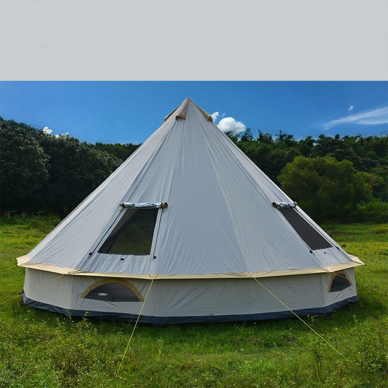 Yourte Tente de Camping Extérieur Pyramide avec Cheminée